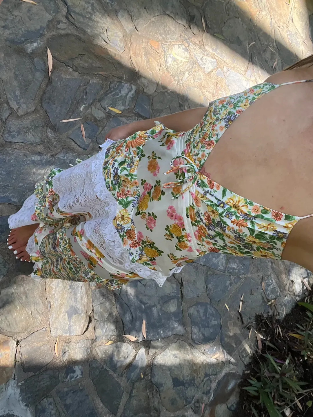 For Love and Lemons Roselyn Maxi Dress in Marigold Size 8  for rent on The Volte - main image