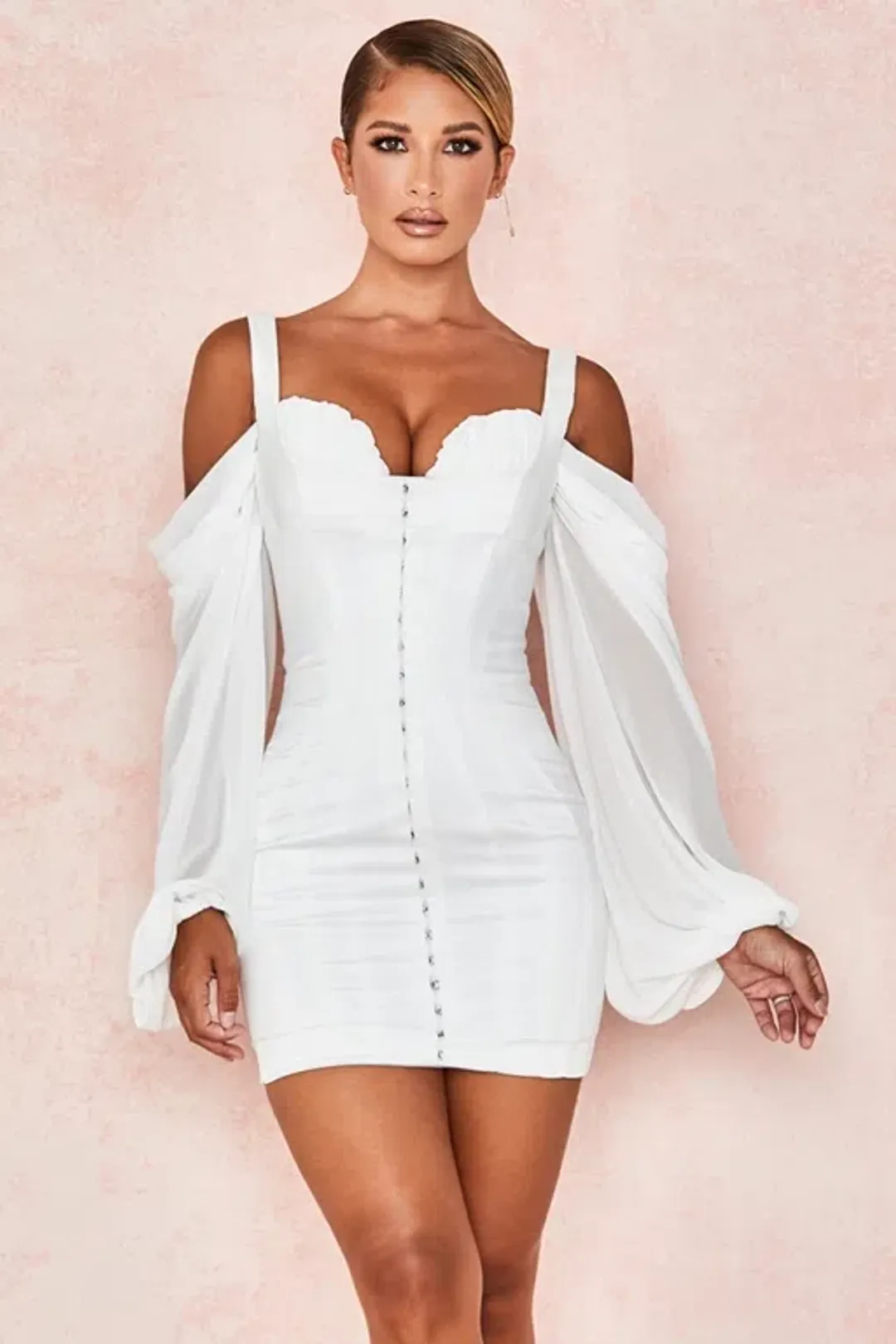 House Of Cb Eva Dress White Size 12 for rent on The Volte - main image