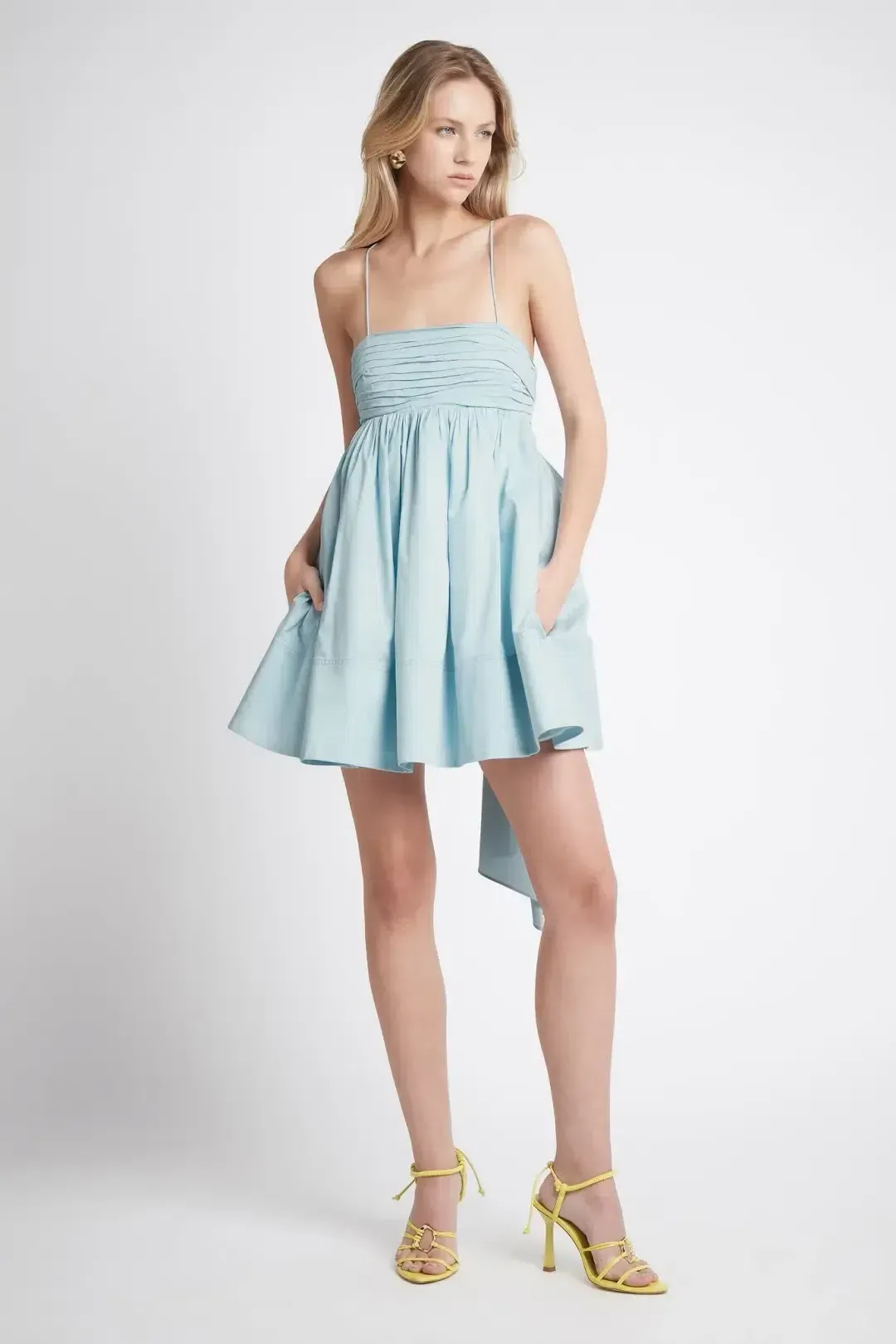 Aje The Cantina Mini Bow Dress in Ice Blue Size 14 for rent on The Volte - main image