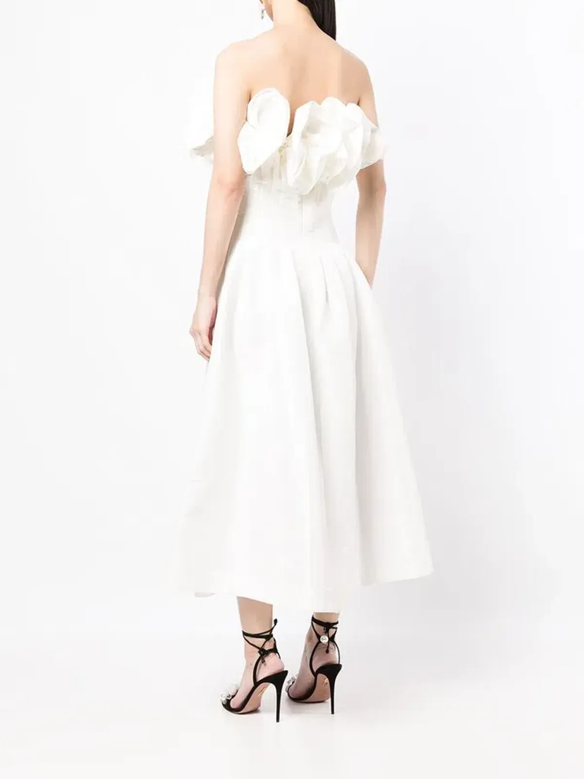 Rachel Gilbert Freida Ruffled Strapless Midi Dress In White - Image 3