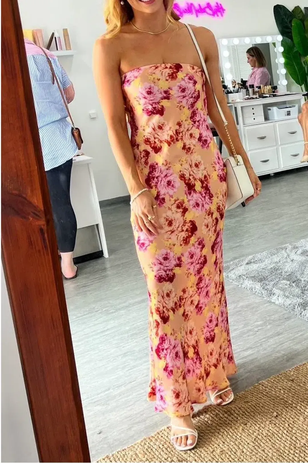 Bec & Bridge Moon Dance Strapless Dress Belle Floral Size 8 for rent on The Volte - main image