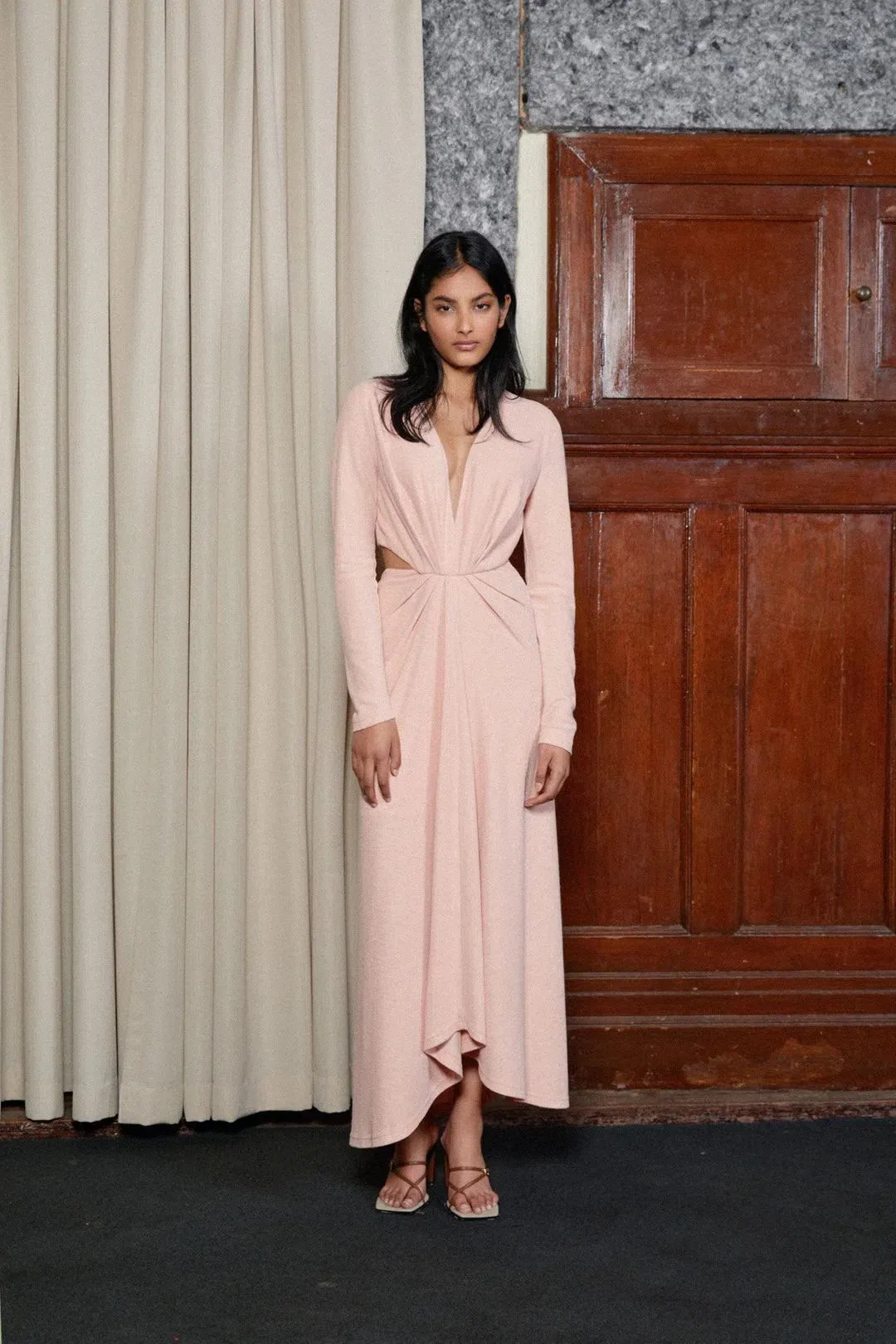 Acler Brighton Midi Dress Pink Size 6 for rent on The Volte - main image