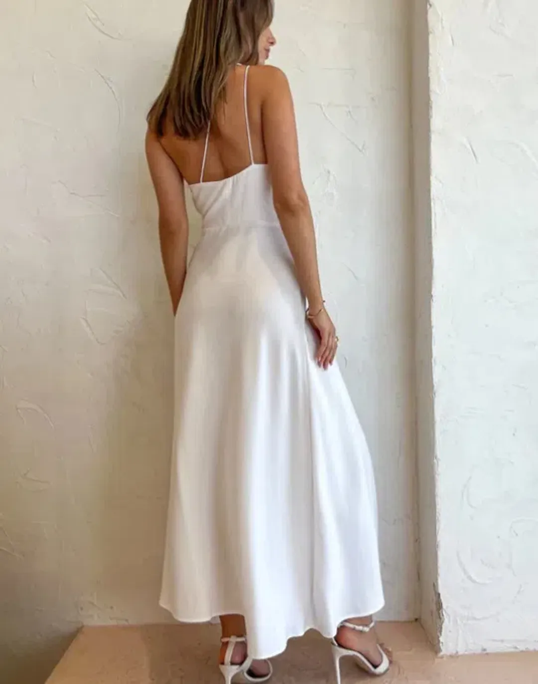 One Fell Swoop Rosa Midi Dress In Runway White Matte Size 6 for rent on The Volte - main image