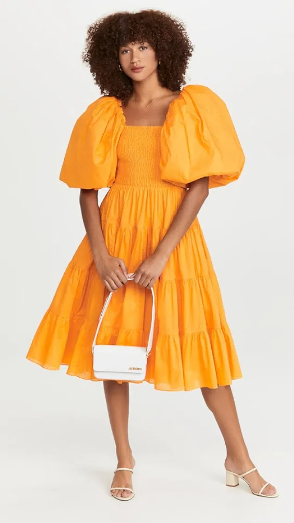AJE Cherished Orange Midi Dress Orange Size 6 - Image 3