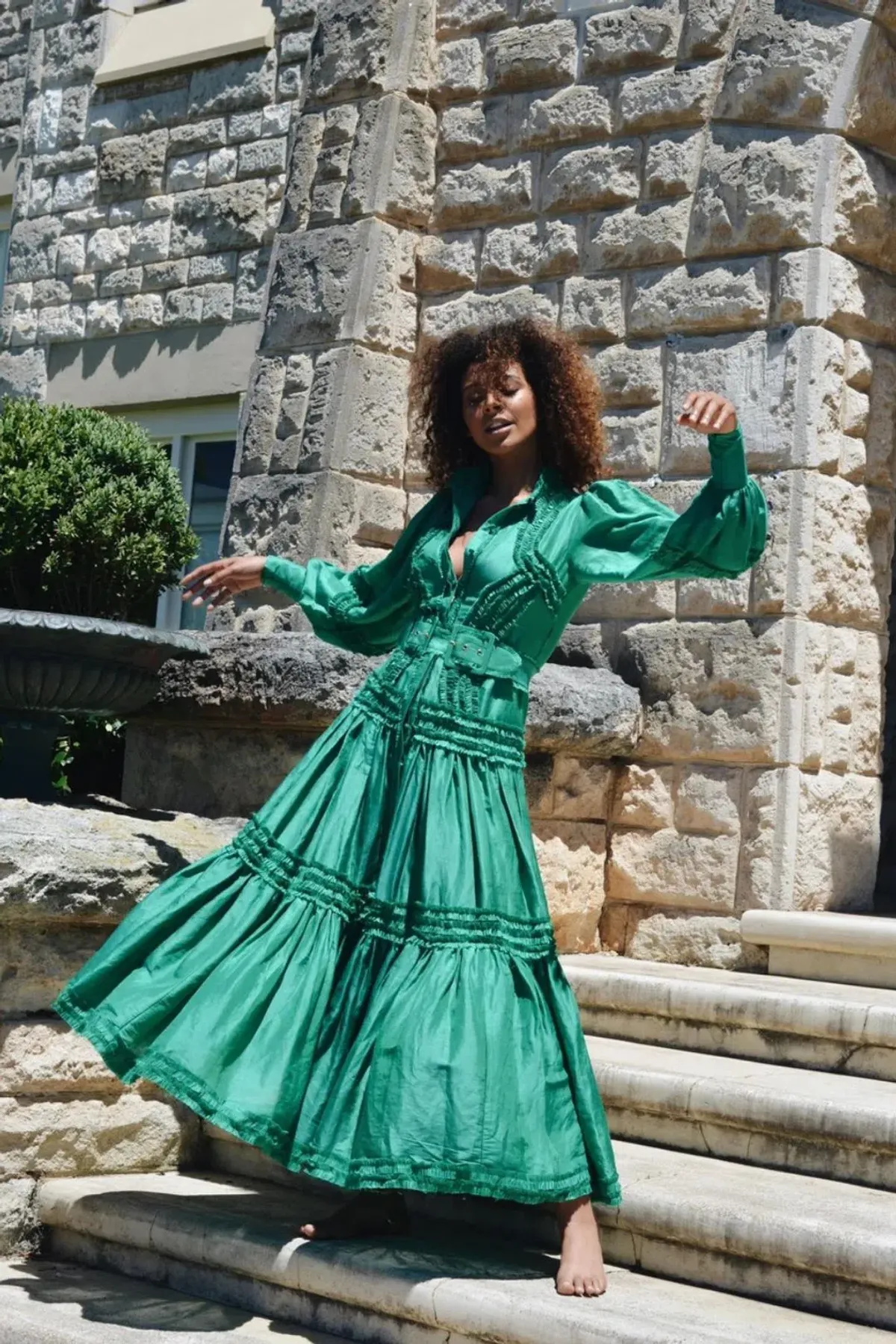 Mackenzie Mode Starlet Maxi Dress Green Size 8 - Image 1