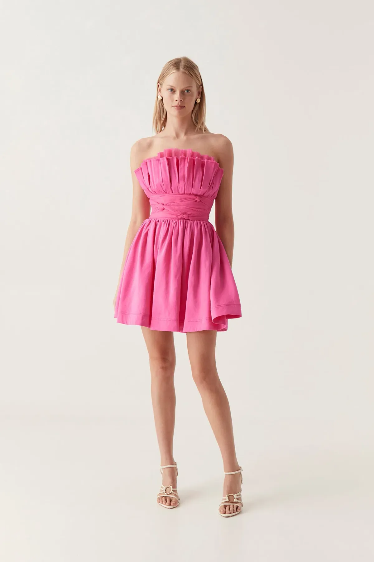 Aje Whisper Layered Mini Dress in Pink Size 6 - Image 1