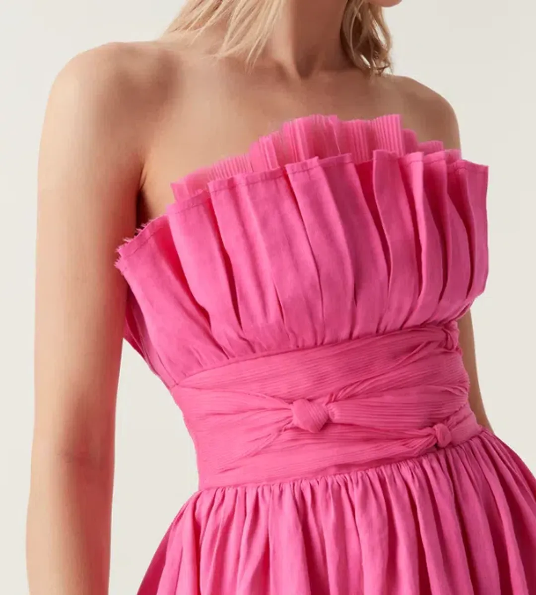 Aje Whisper Layered Mini Dress in Pink Size 6 for rent on The Volte - main image