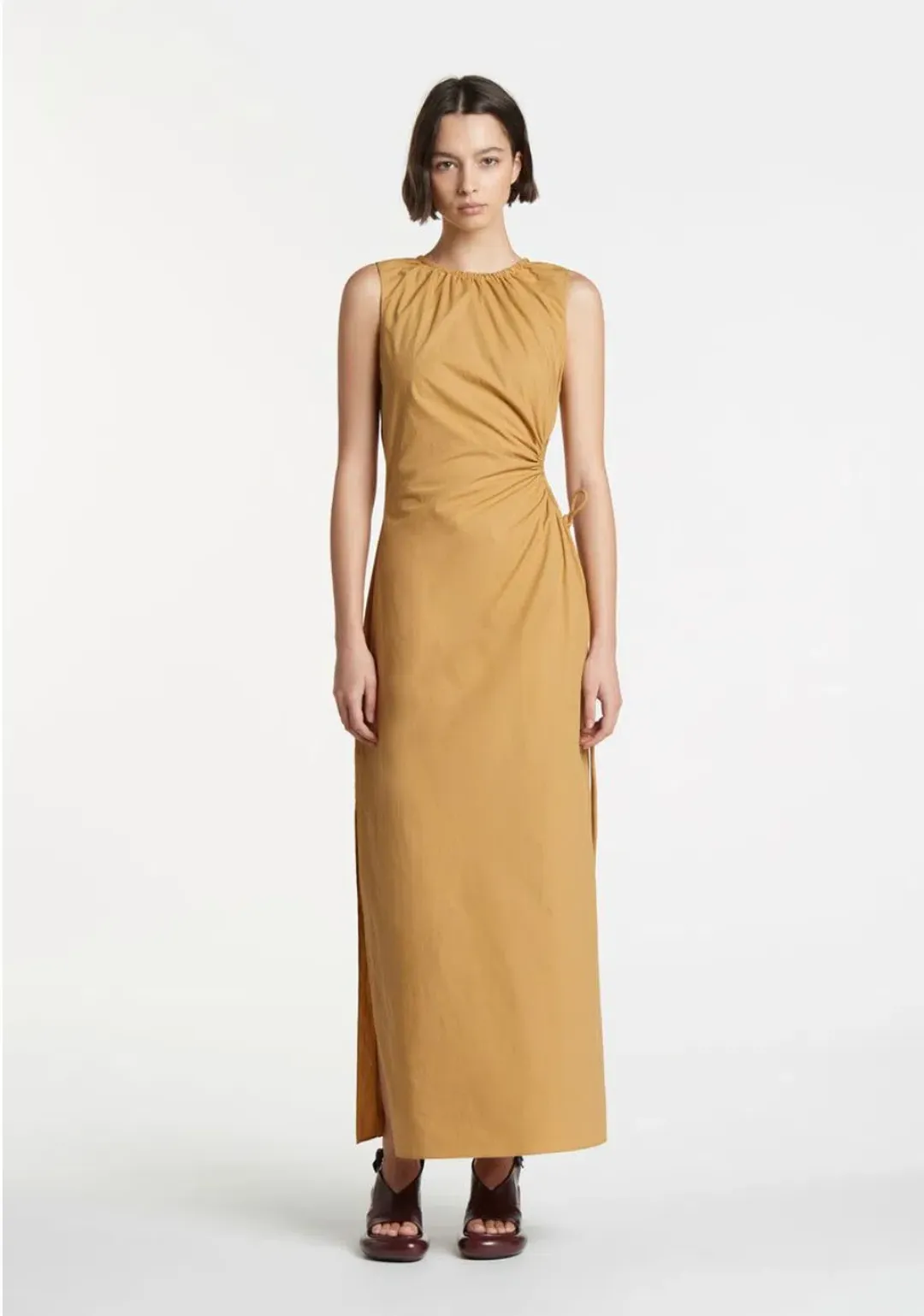 Sir the Label Dion Cut Out Maxi Dress Camel Size 6 for rent on The Volte - main image