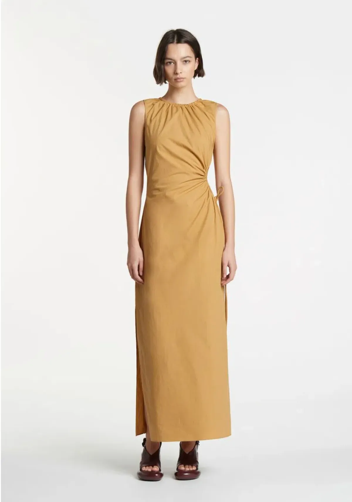 Sir the Label Dion Cut Out Maxi Dress Camel Size 6 - Image 1