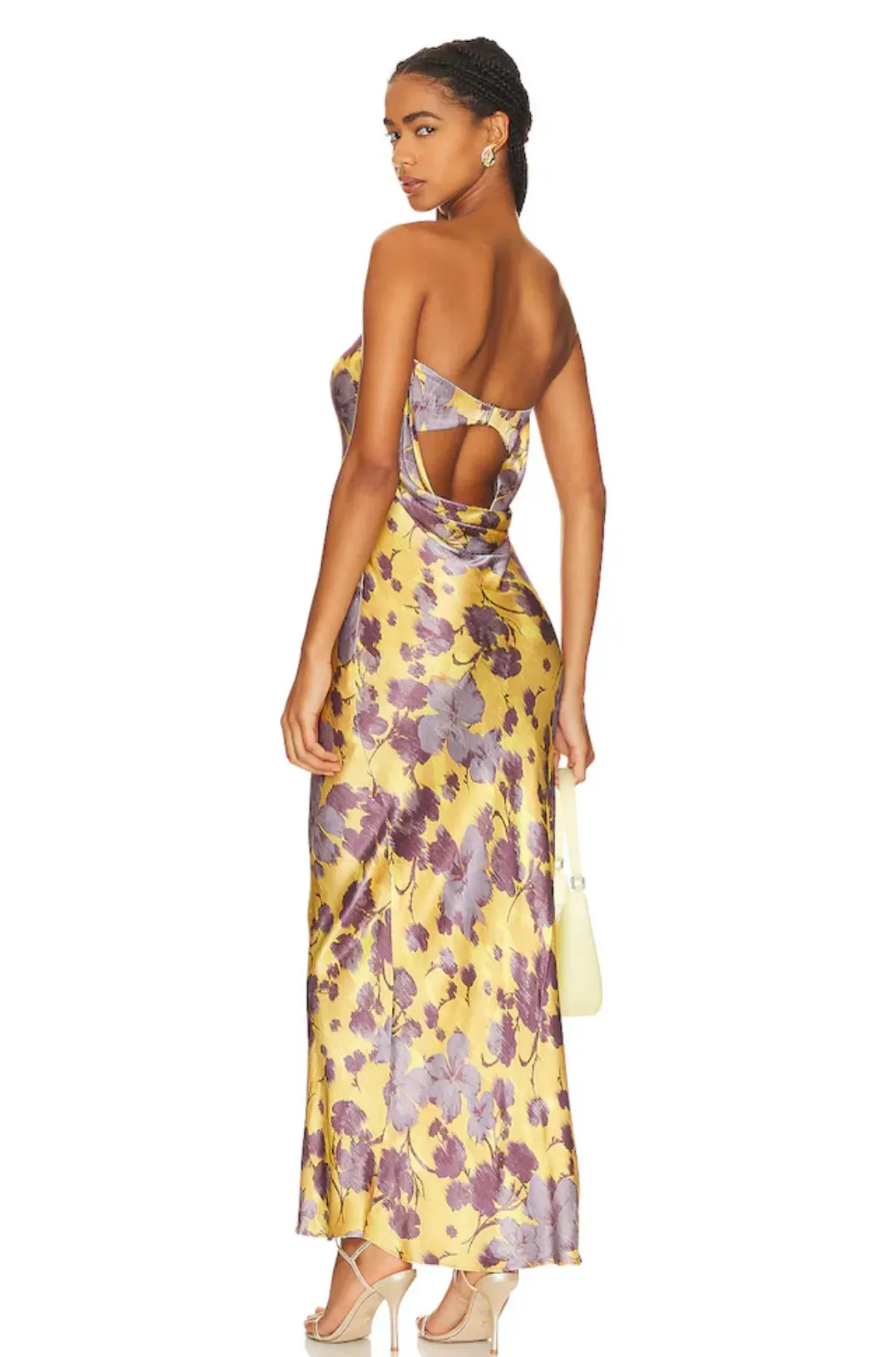 Bec & Bridge Moondance Bias Cut Low Cowl Back Strapless Maxi Dress in Golden Violet Size 12 - Image 3
