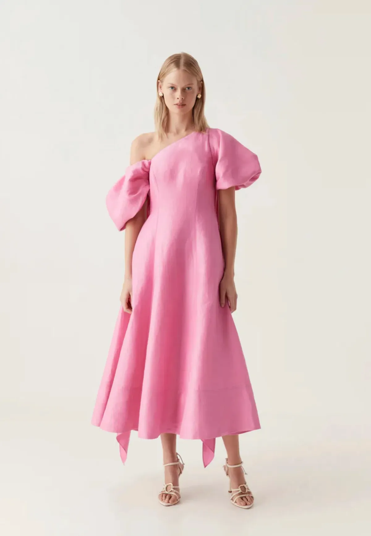 Aje Arista Tulip Sleeve Midi Dress in Cerise Pink Size 12 - Image 1