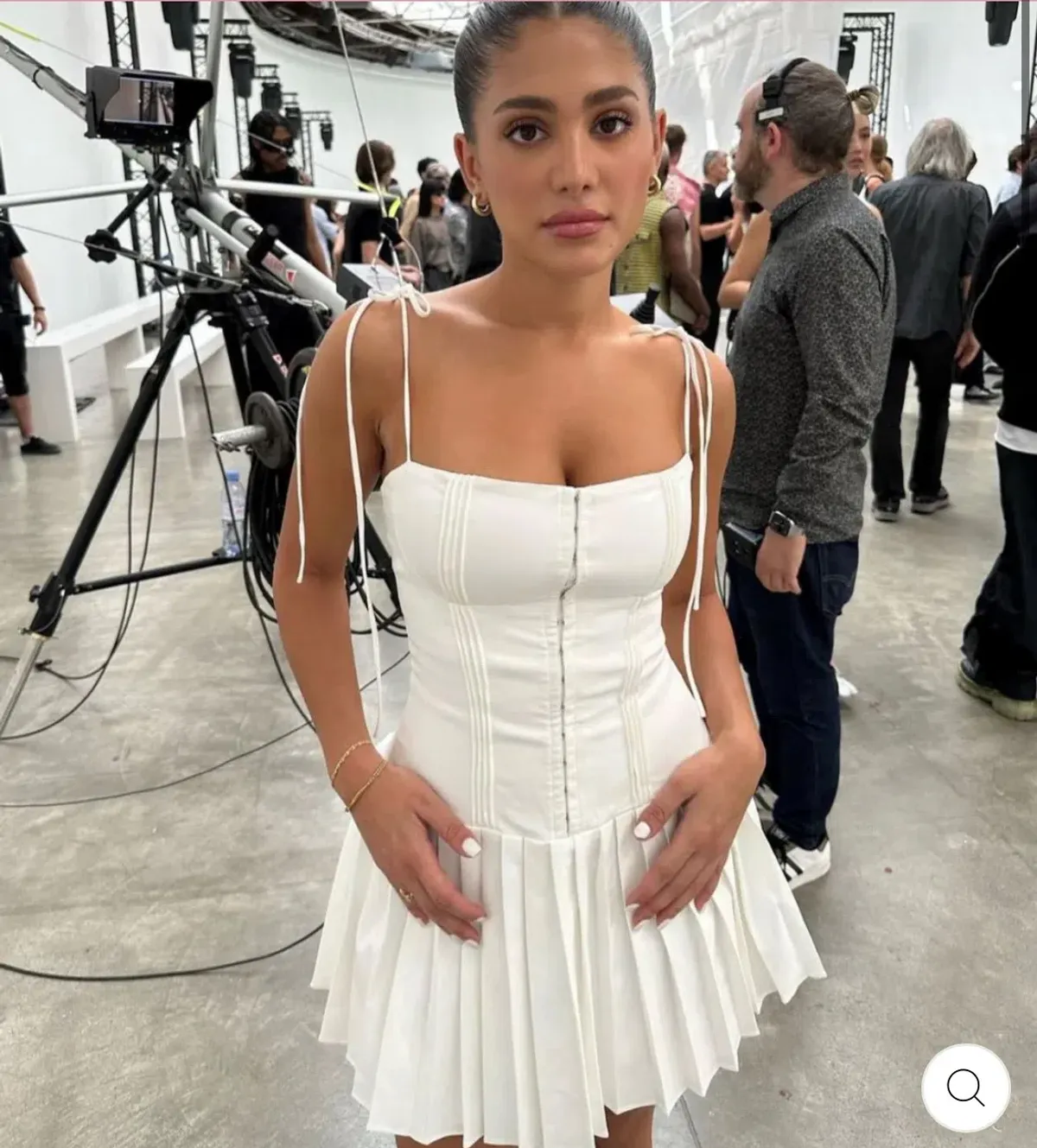 House of CB Marcy Pleated Mini Dress White Size S / AU 8 - Image 5