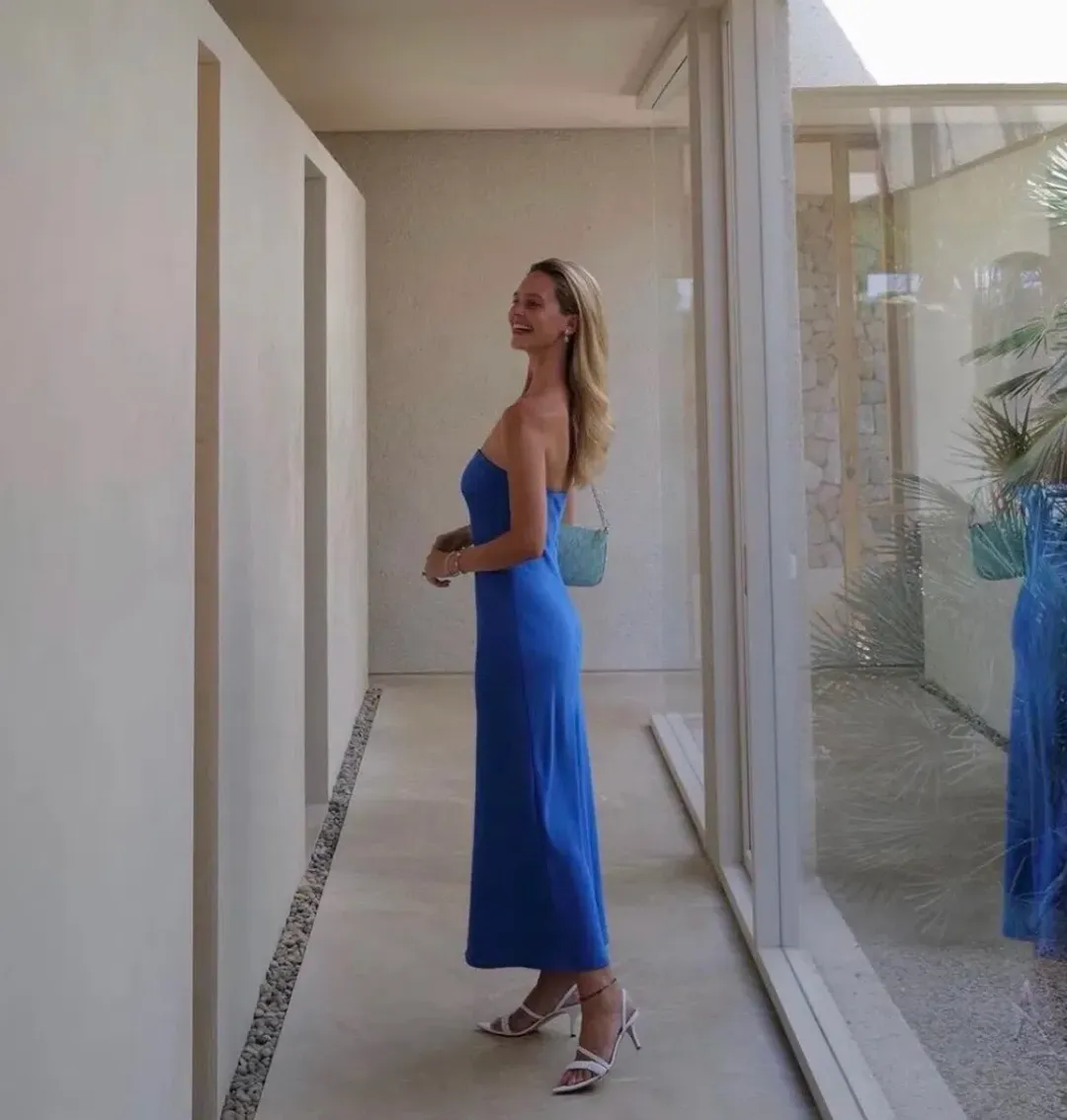 Kookai Milan Ivy Slip Midi Dress in Sapphire Size 40 / AU 12 for rent on The Volte - main image