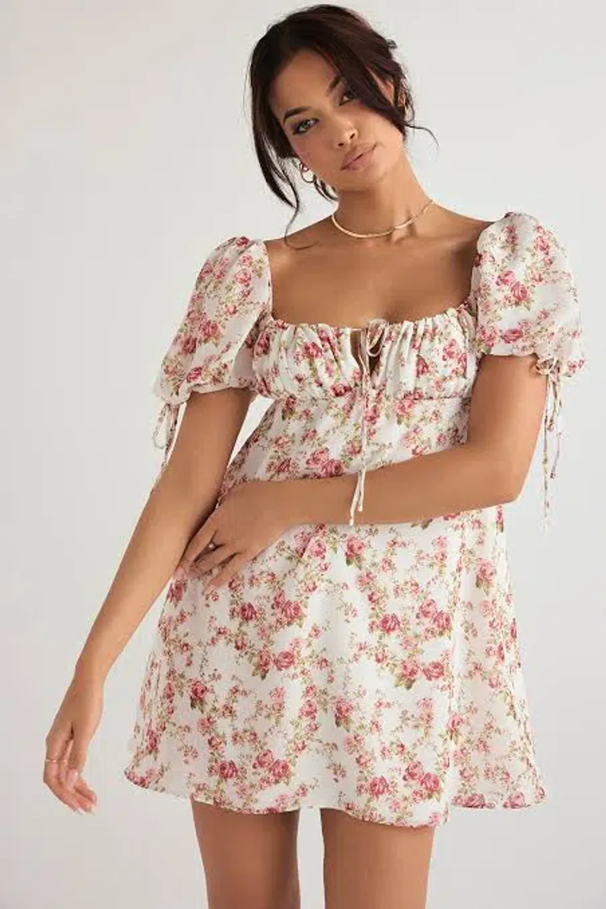 House of CB Princess Mini Dress Rose Floral Print Size L / AU 12 - Image 2