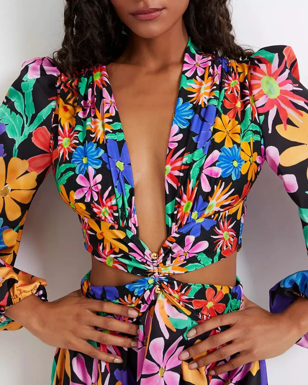 PatBO Aster Plunge Maxi Dress Multi Size 10 for rent on The Volte - main image