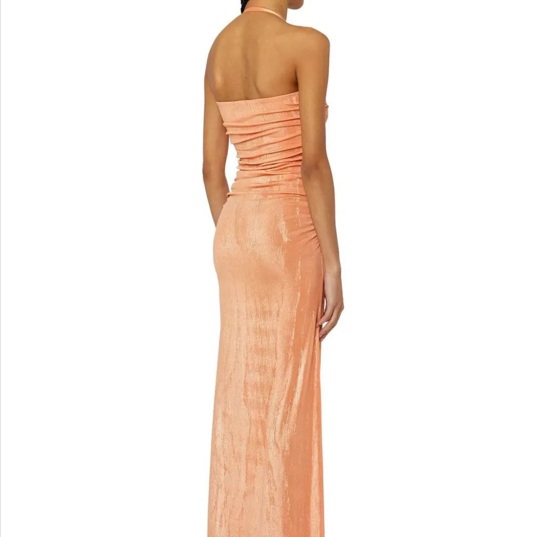 Diesel D-thru Metallic Jersey Dress Peach Size 12 for rent on The Volte - main image