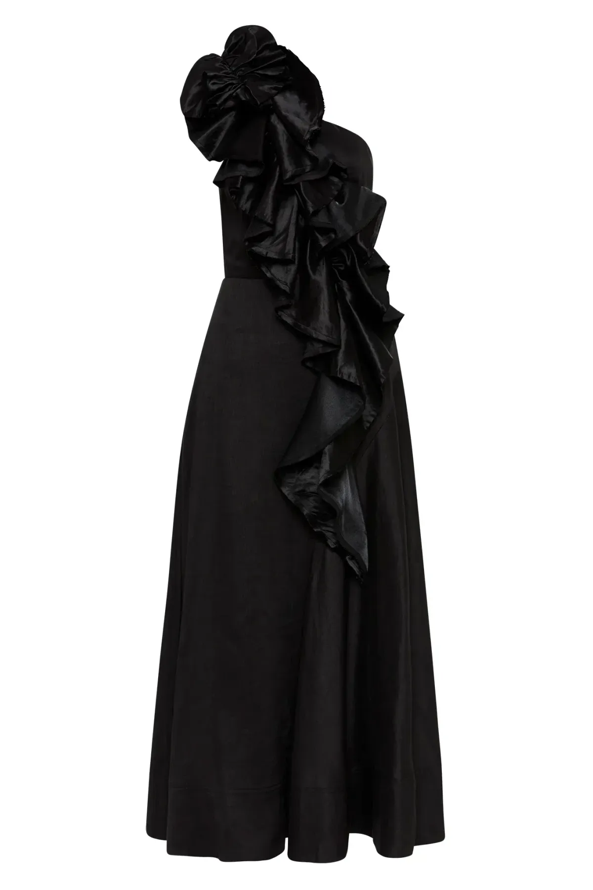 Aje Adelia Ruffle Midi Dress Black Size 12 - Image 5