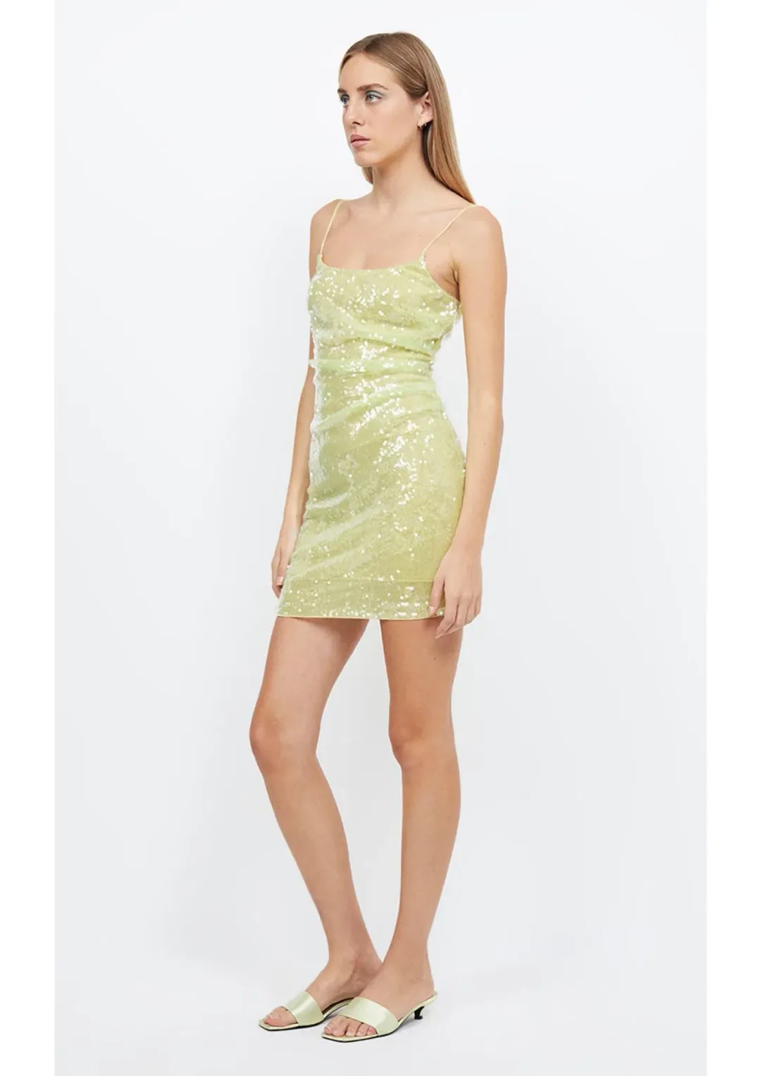 Bec & Bridge Venus Sequin Mini Dress Green Size 10 for rent on The Volte - main image