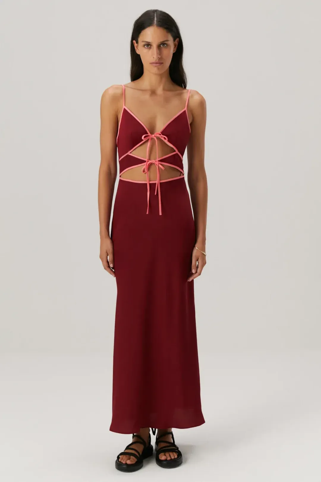 MISHA Ramira Maxi Dress Wine Size 8/S for rent on The Volte - main image