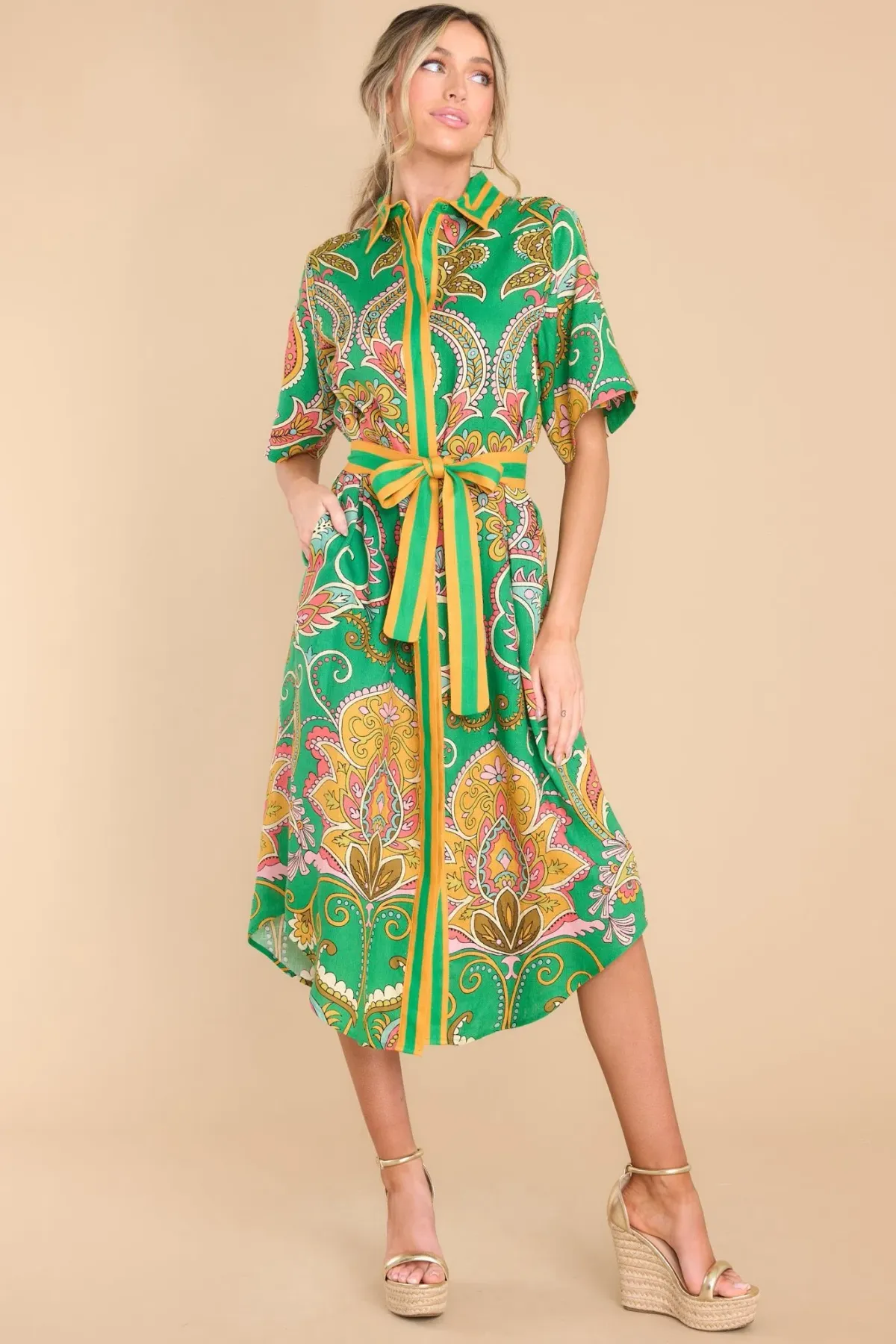 Alémais Marion Shirtdress Green Size 8 - Image 1