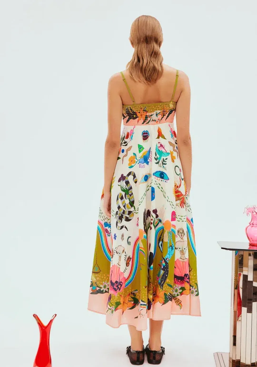 Alemais Evergreen Sundress Multi Print Size 8 for rent on The Volte - main image