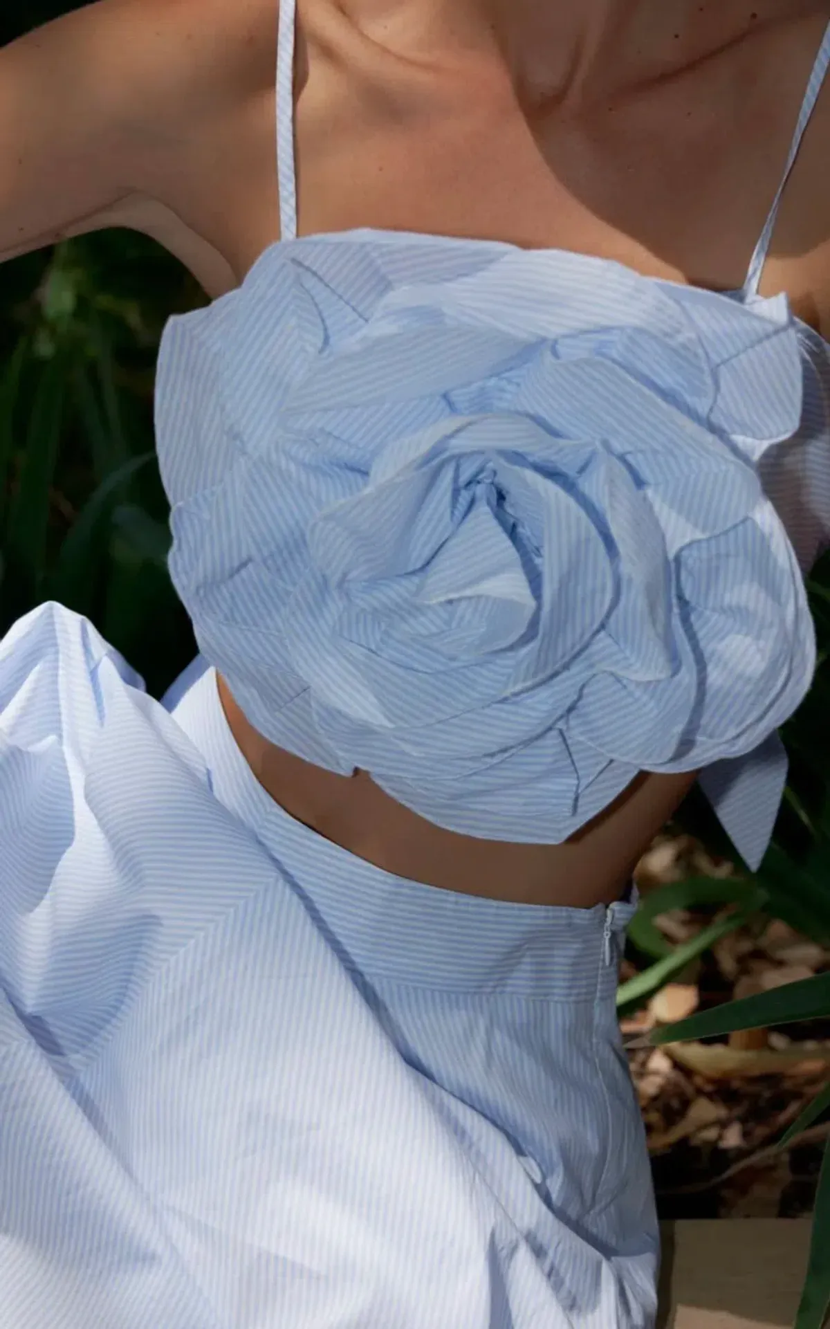 Aston Studio Flower Top & Maxi Skirt Set Blue Size 8 - Image 4