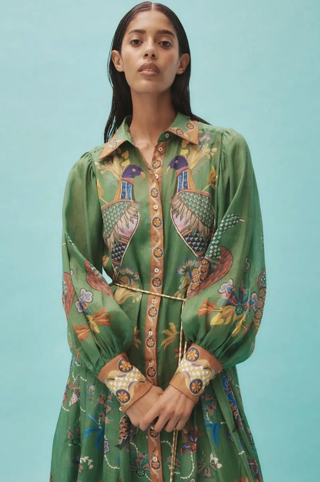 Alemais Birdie Shirtdress Green Size 16 for rent on The Volte - main image