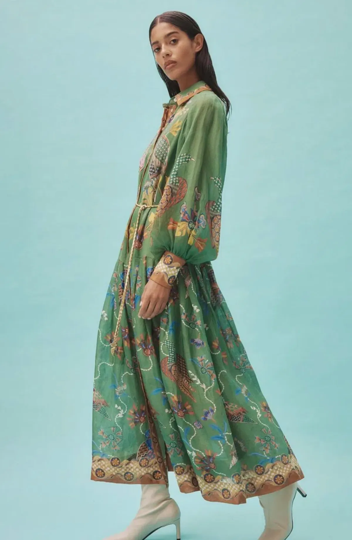 Alemais Birdie Shirtdress Green Size 16 - Image 2