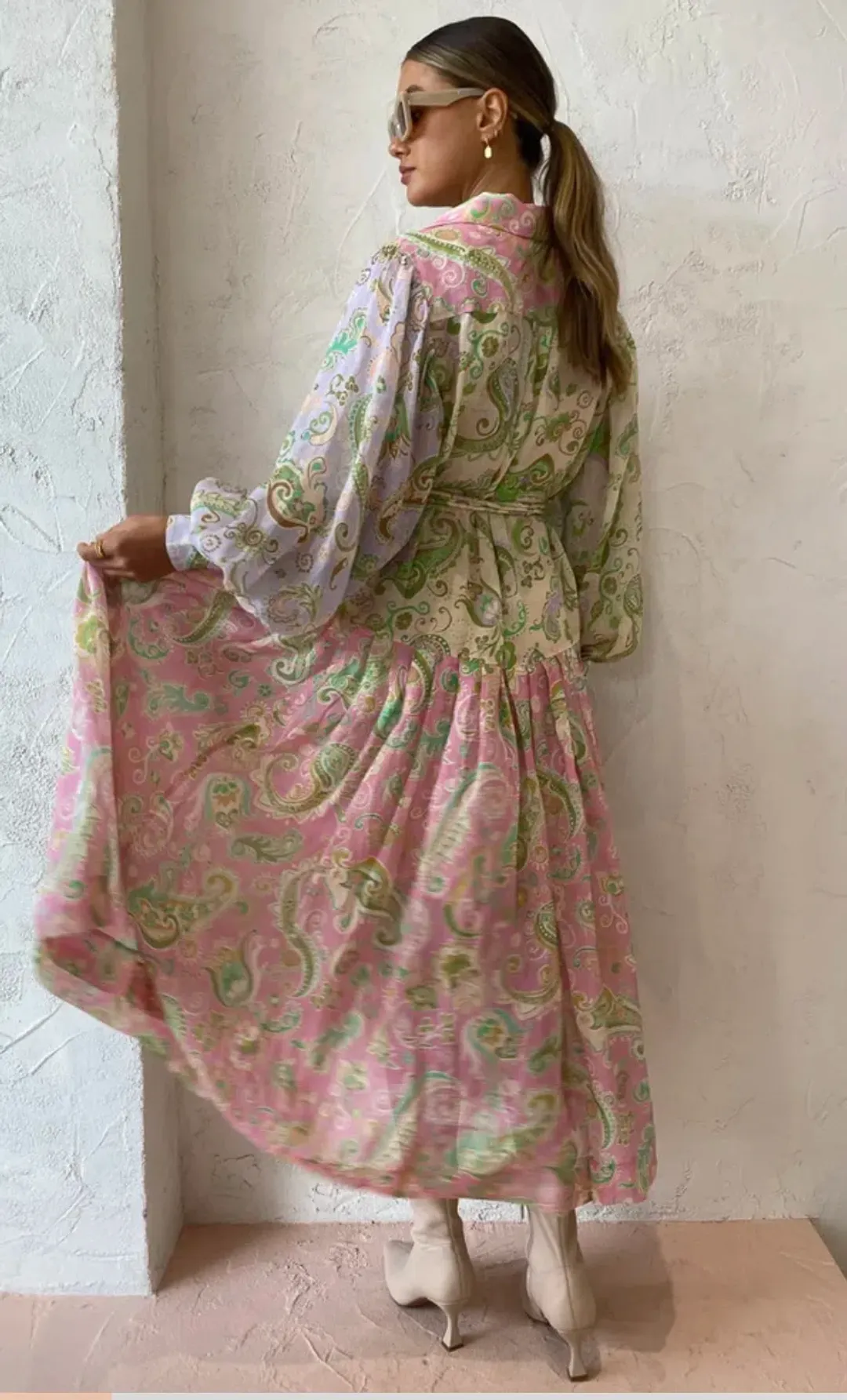 Alemais Marta Patchwork Shirtdress Size 14 for rent on The Volte - main image