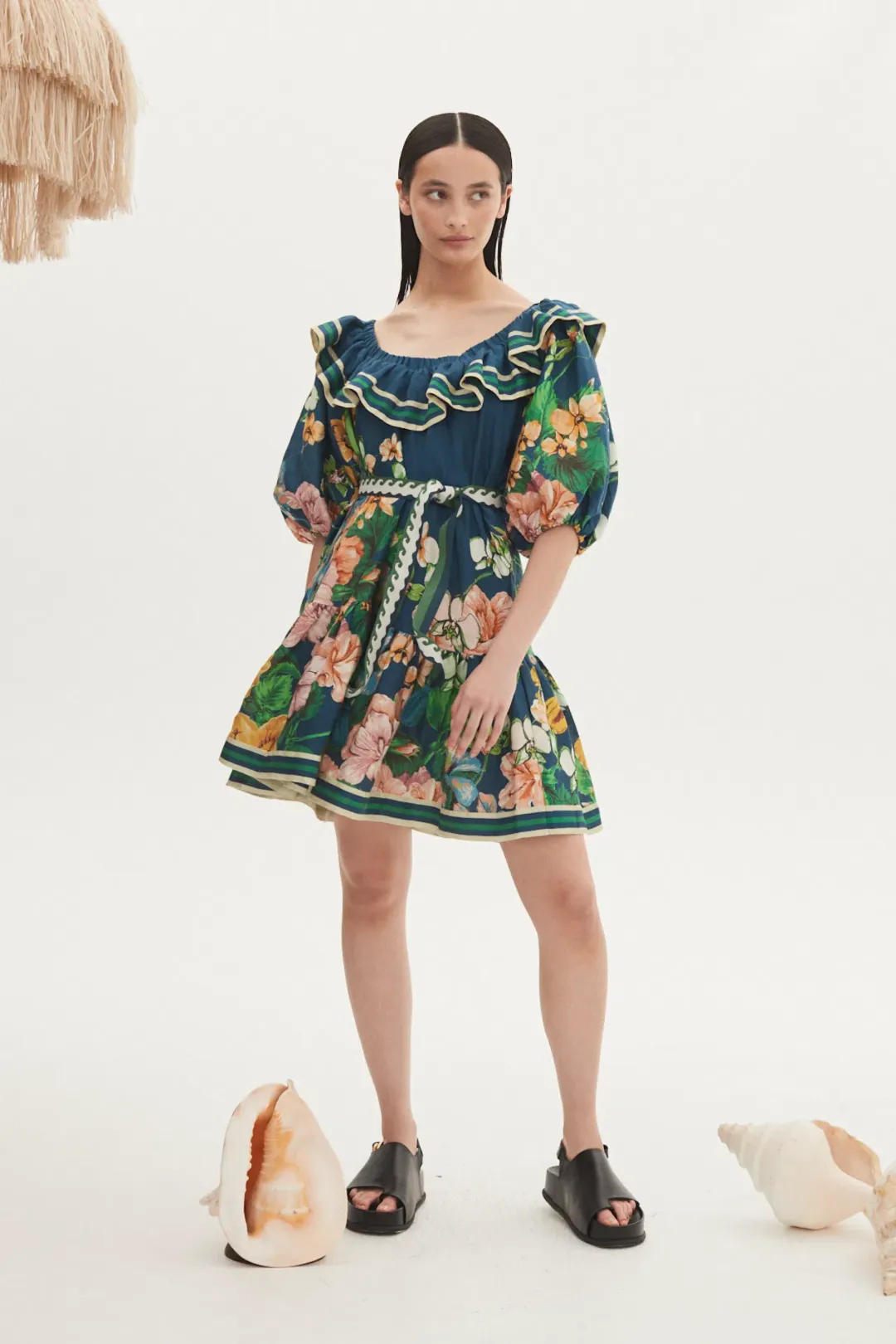 Alemais Lyla Frill Neck Mini Dress Floral Size 16 for rent on The Volte - main image