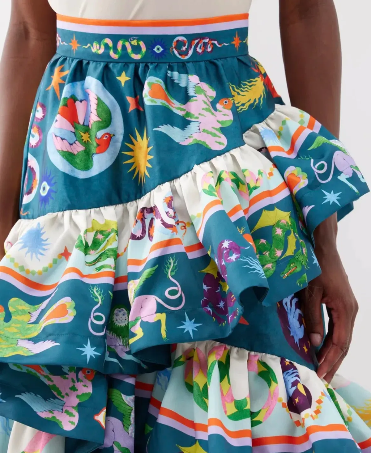 Alemais Guardian Tiered Ruffled Skirt Multi Size 16 - Image 4