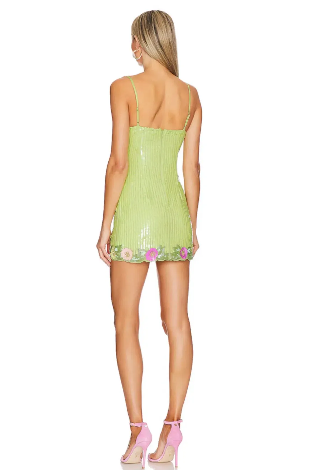 Majorelle Cal Embellished Mini Dress Lime Green for rent on The Volte - main image