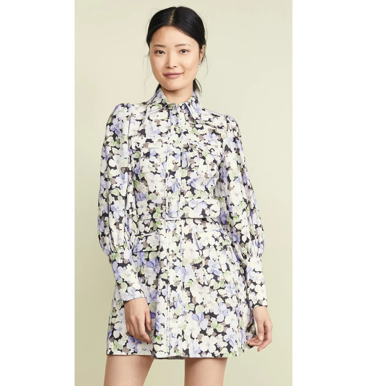 Zimmermann Ninety Six Short Shirt Dress Dark Pansy Size 2 / Au 12  - Image 4