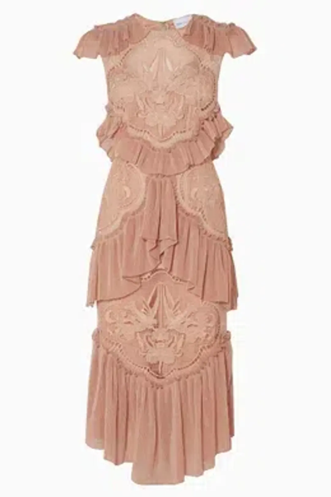 Alice McCall Sweet Emotions Midi Dress in Blush Size 8 for rent on The Volte - main image