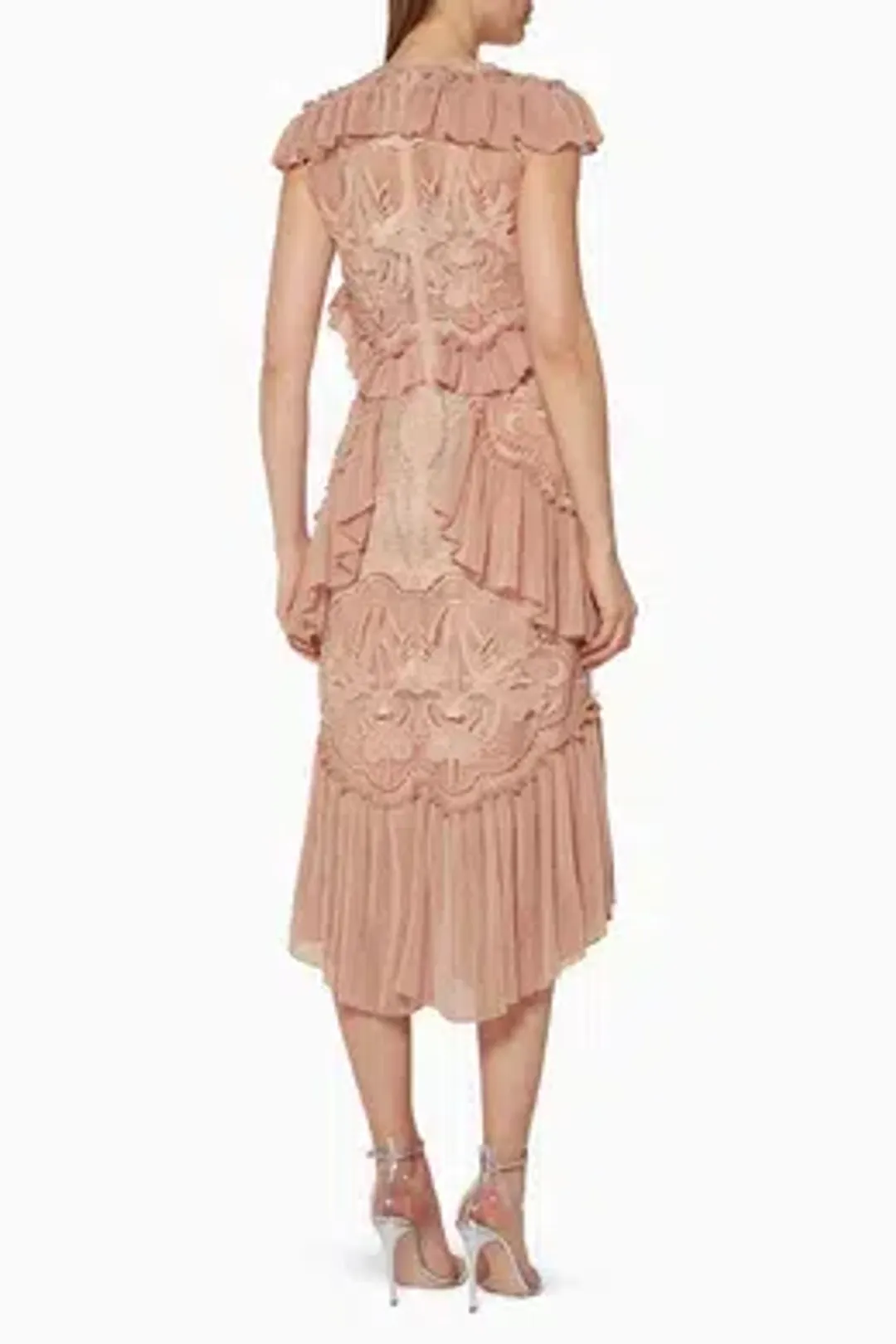 Alice McCall Sweet Emotions Midi Dress in Blush Size 8 for rent on The Volte - main image