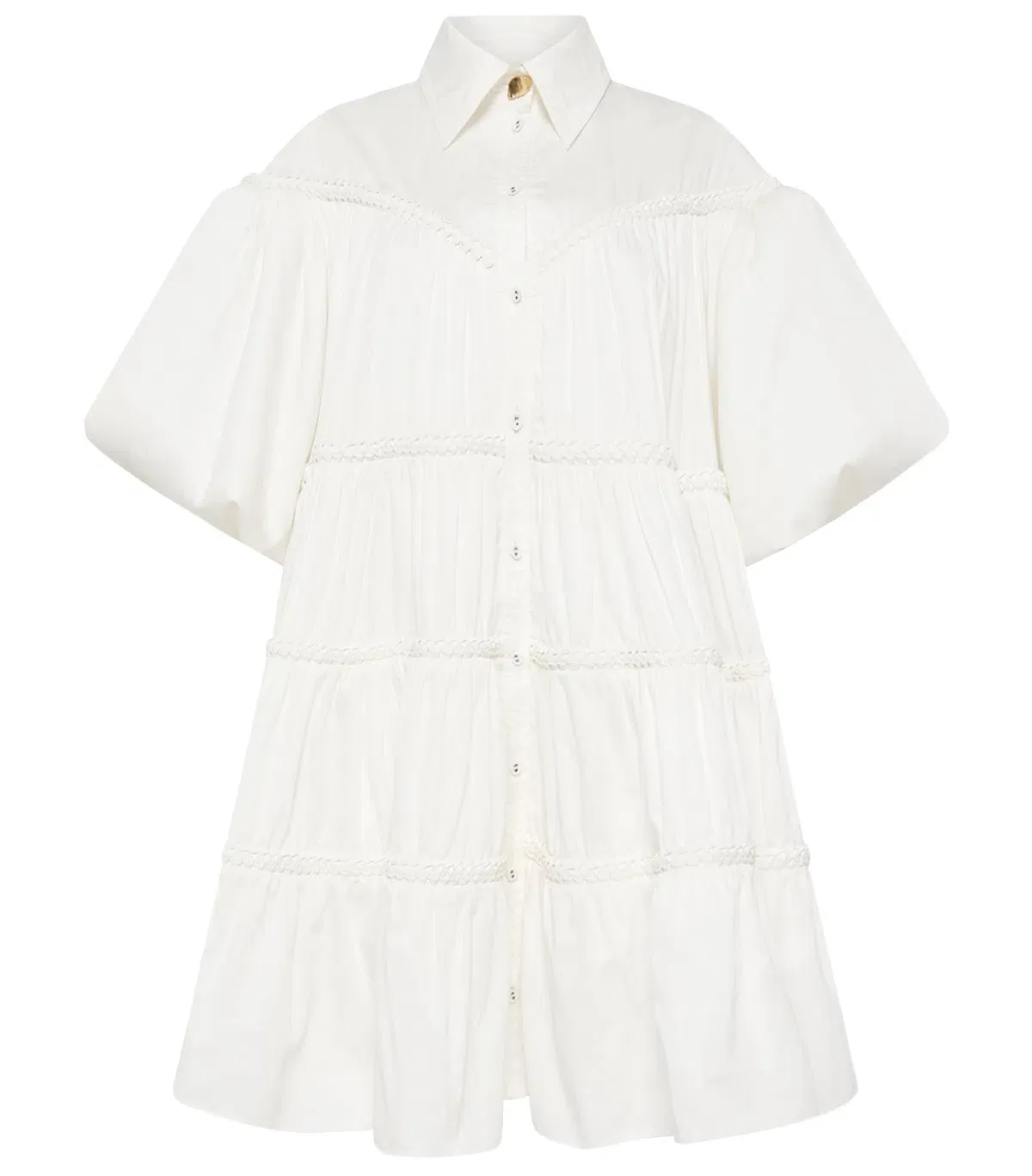 Aje Casabianca Puff Sleeve Shirt Smock Dress White Size 4 - Image 5