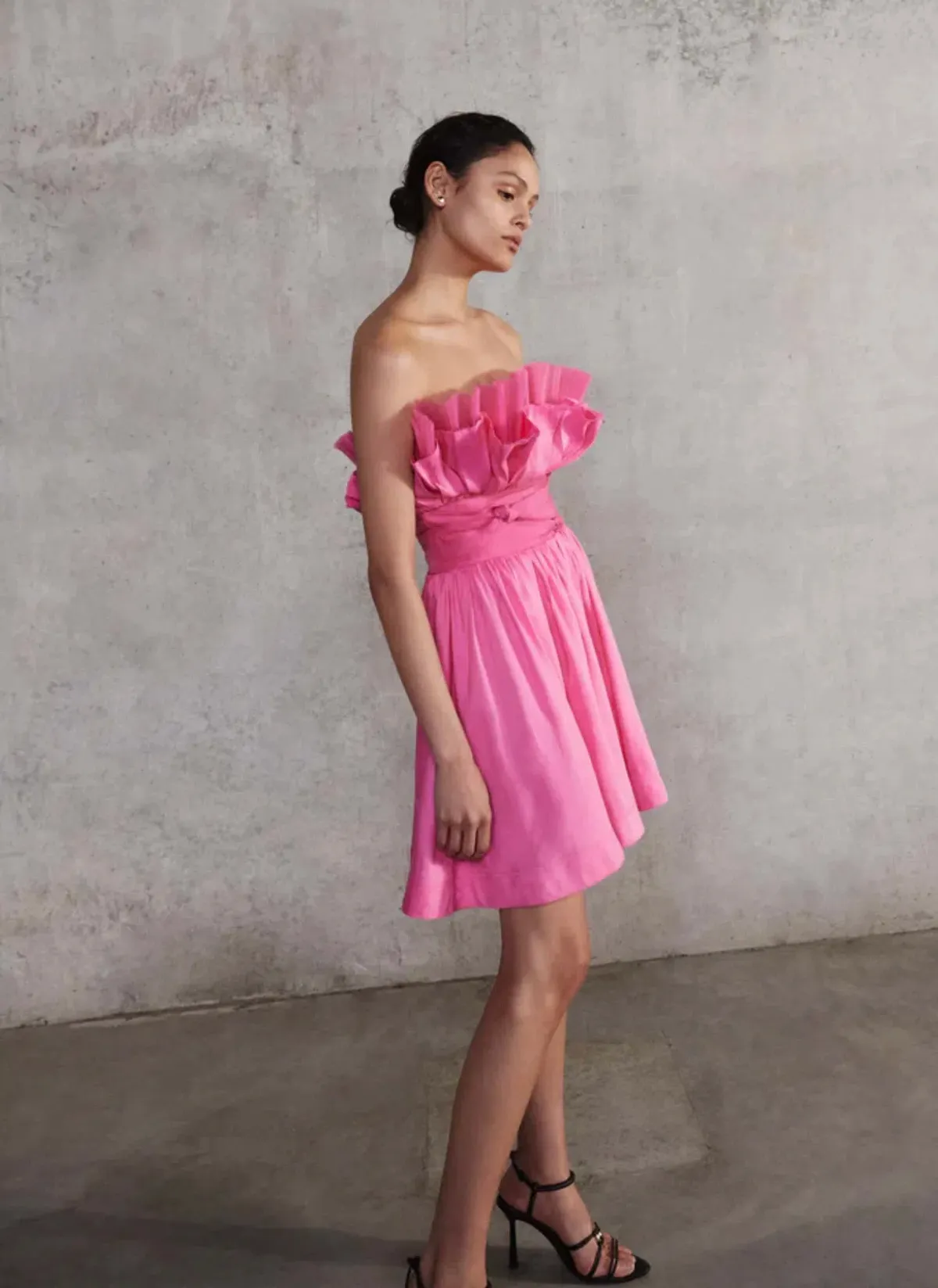 Aje Whisper Layered Mini Dress Brilliant Pink Size 10 - Image 5