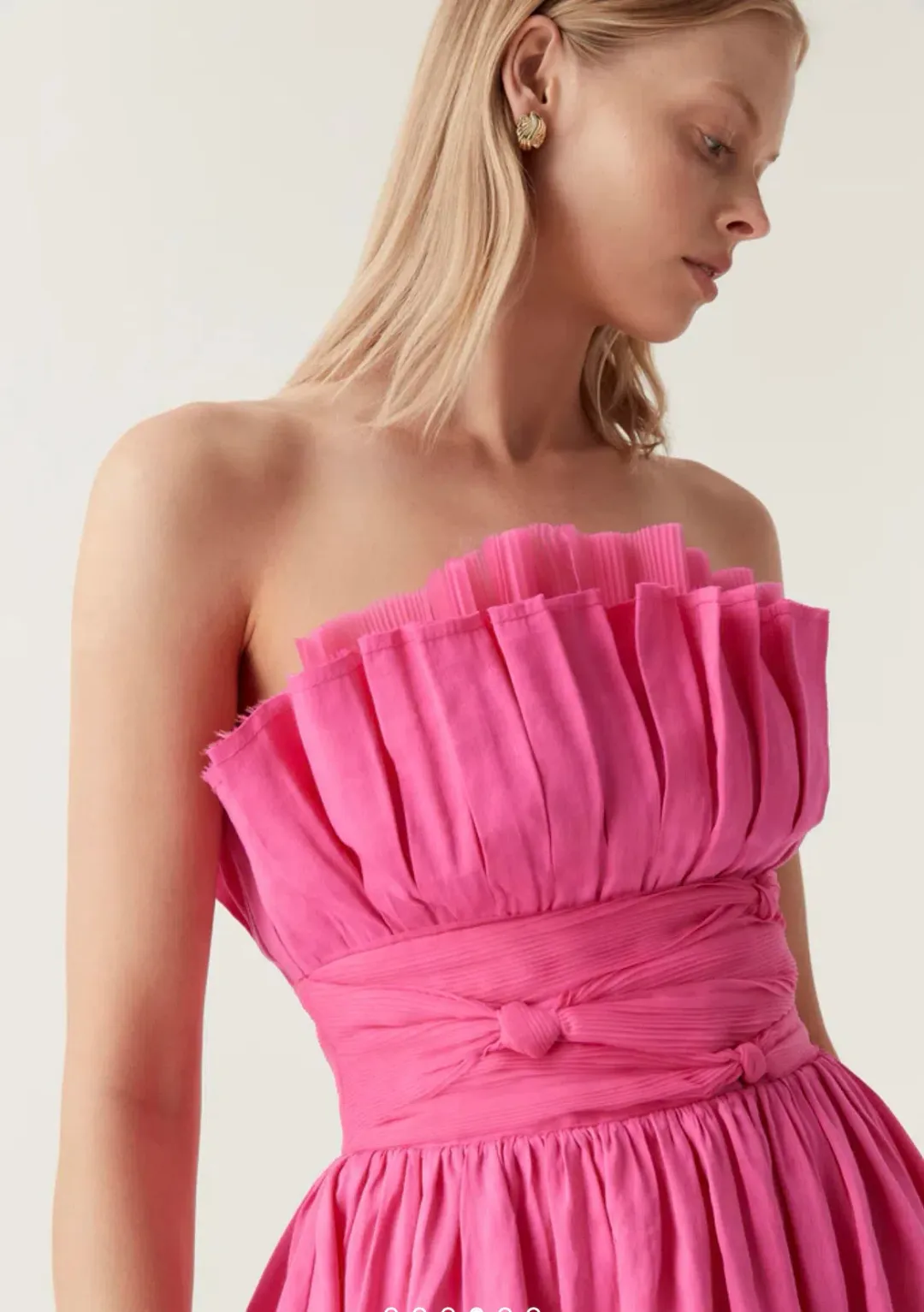 Aje Whisper Layered Mini Dress Brilliant Pink Size 10 for rent on The Volte - main image