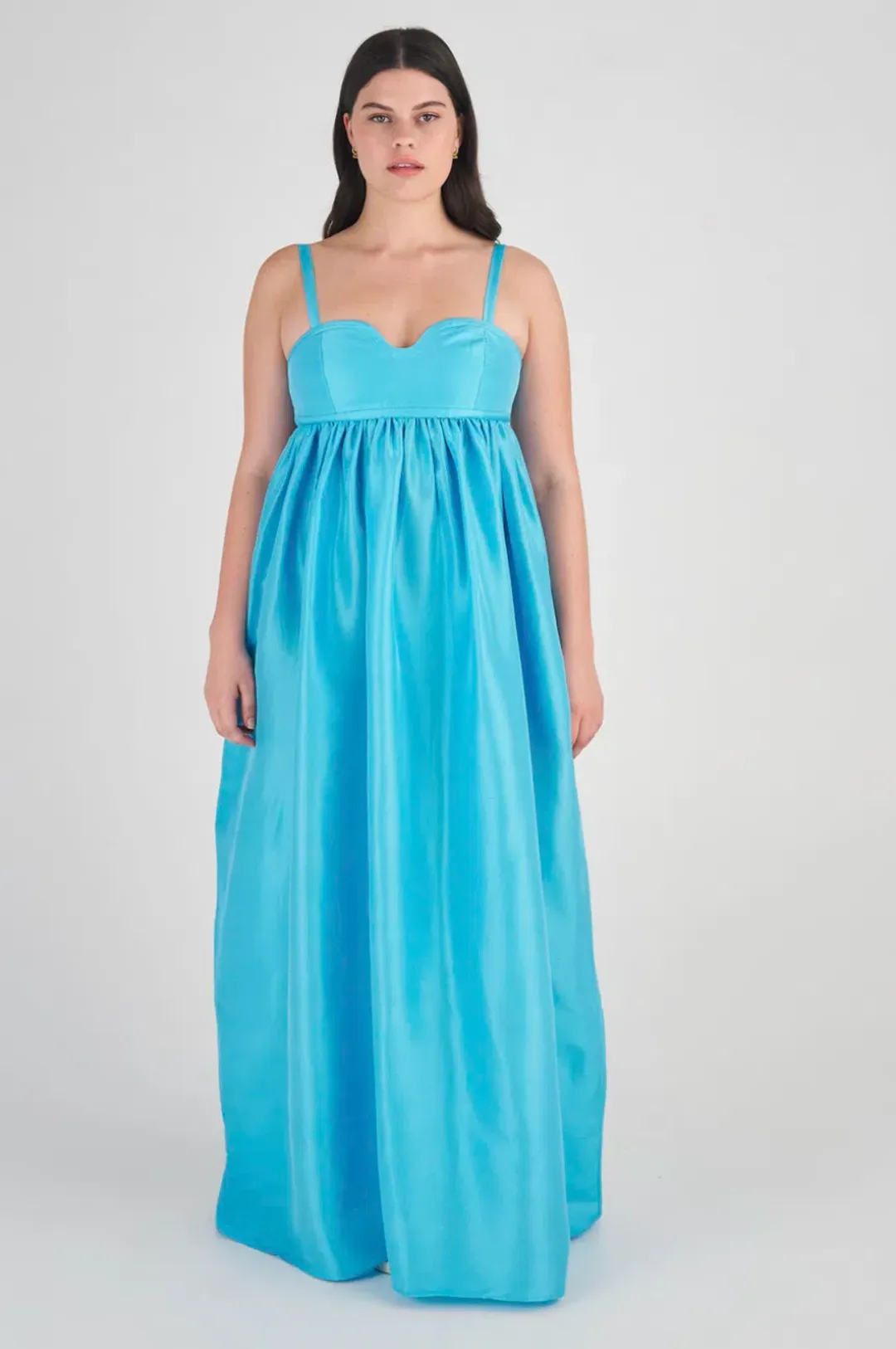 Oroton Bodice Detail Gown Lake Blue Size 12 for rent on The Volte - main image