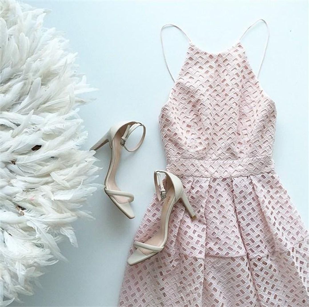 NICHOLAS Lattice Lace Tuck Ball Dress Blush Sz 6 for rent on The Volte - main image