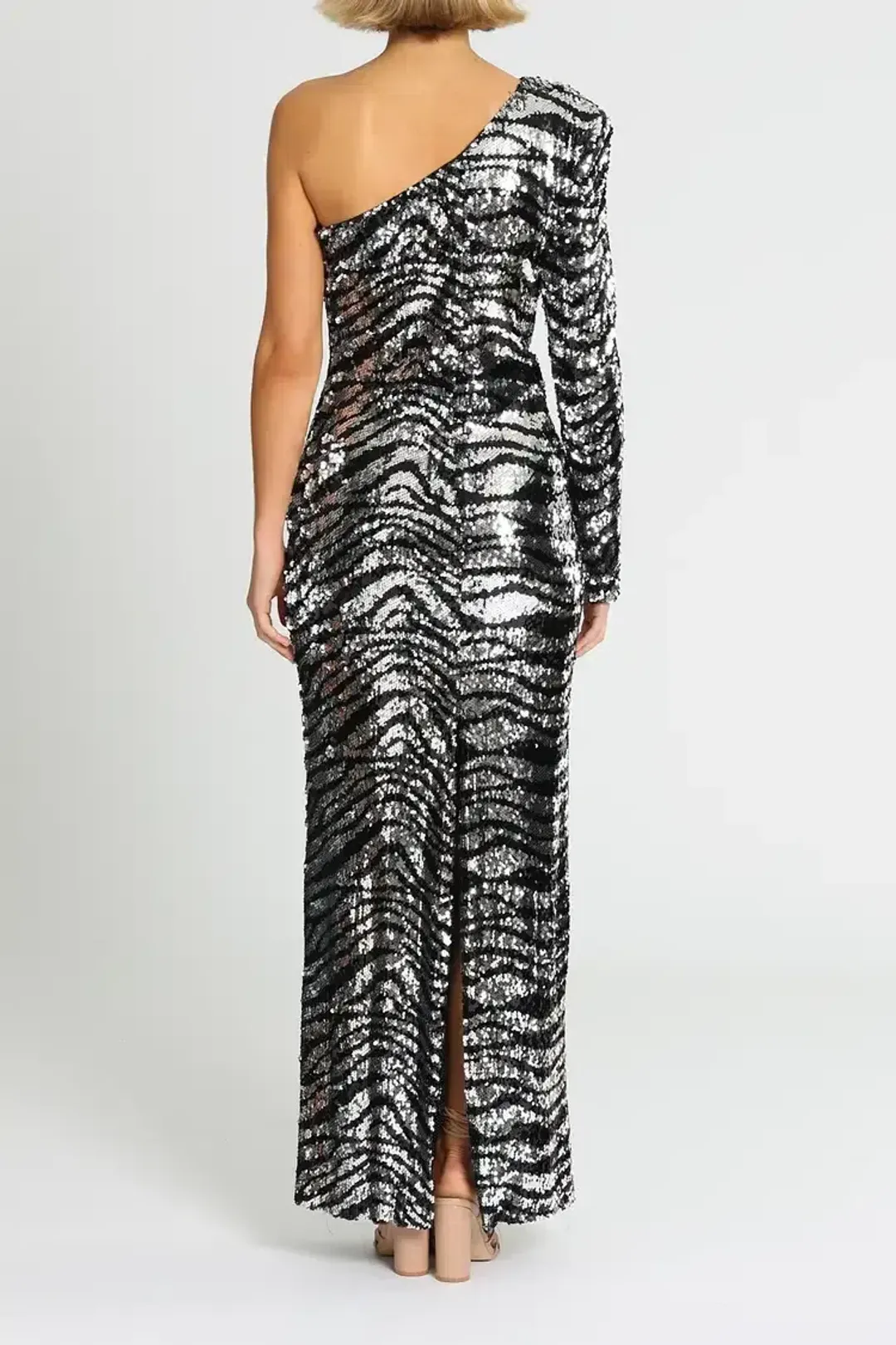 Carla Zampatti Wild About You Gown in Silver Size 10 for rent on The Volte - main image