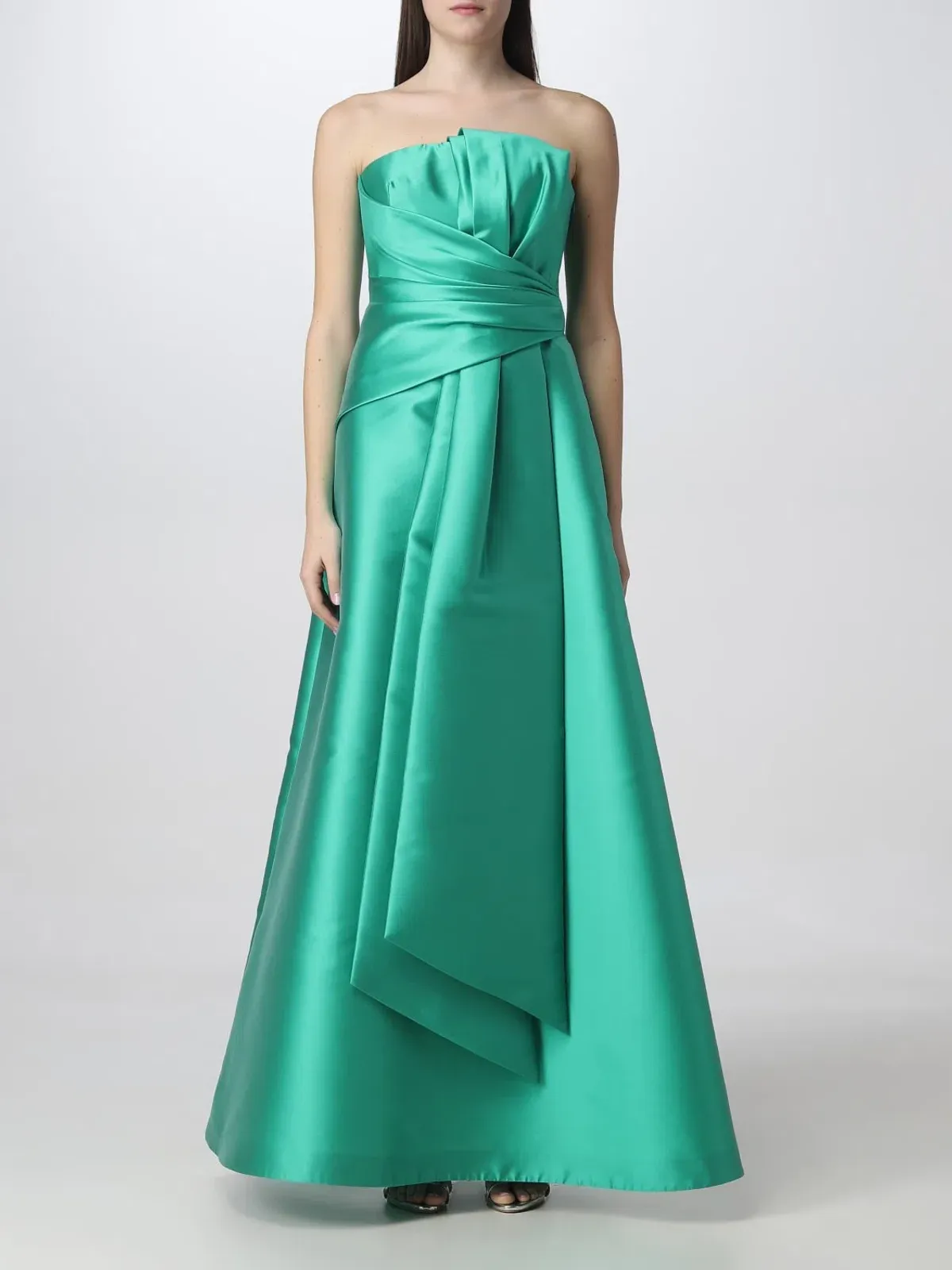 Alberta Ferretti Strapless Gown Green Size 8  - Image 1