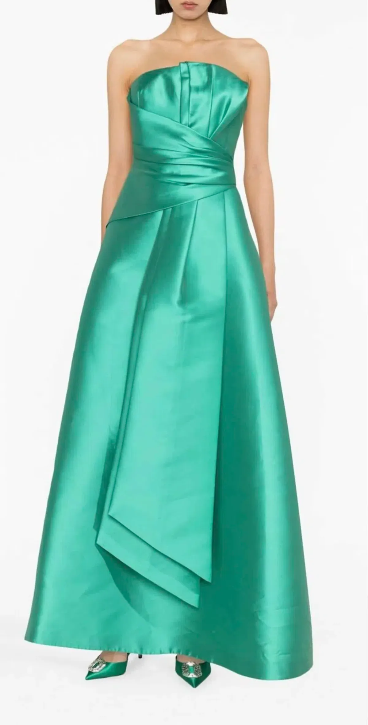 Alberta Ferretti Strapless Gown Green Size 8  - Image 4