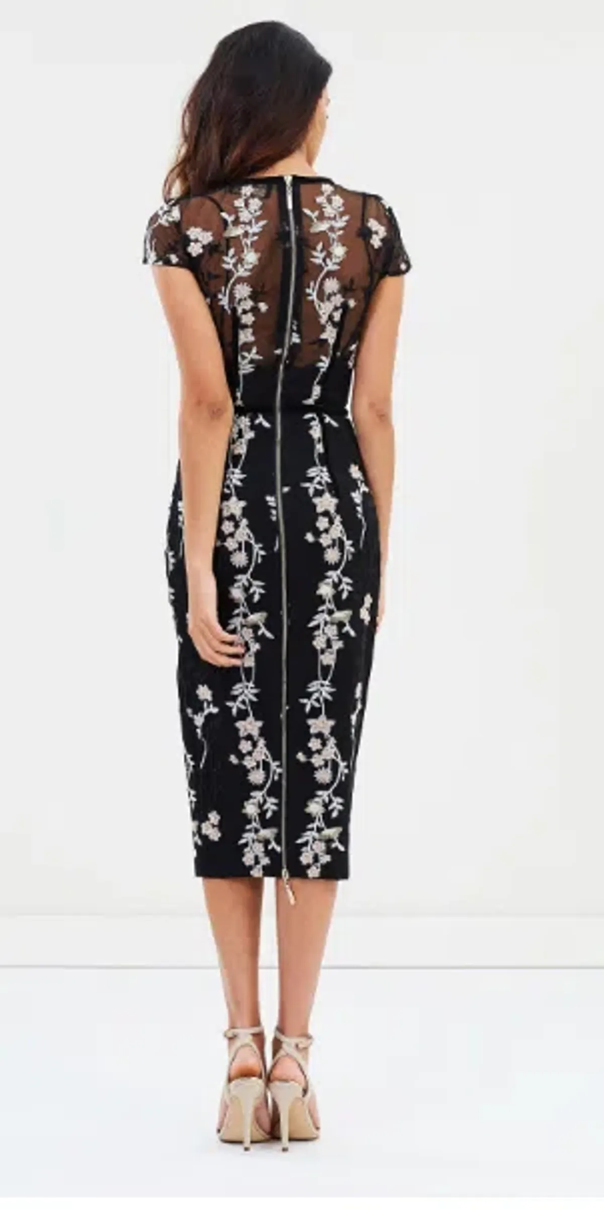 Bronx & Banco Flower Embroidery Midi Dress Size XL/Au 14 - Image 4