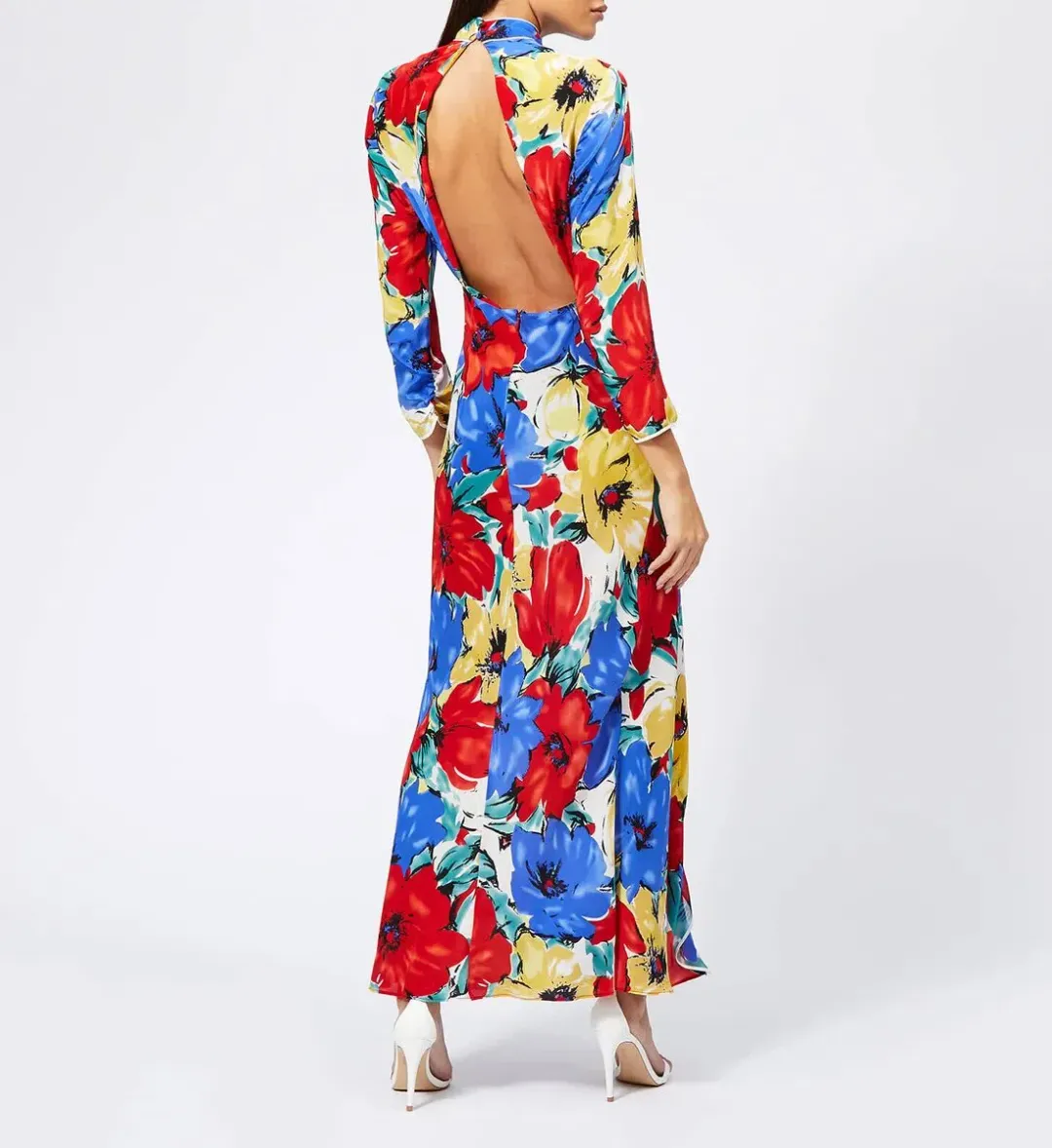RIXO London Lucy Diana' Floral High-Neck Backless Dress Size M/Au 12 for rent on The Volte - main image