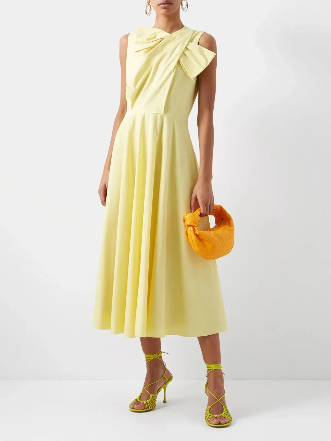 Roksanda Brigitte Midi Dress Yellow Size 14  for rent on The Volte - main image