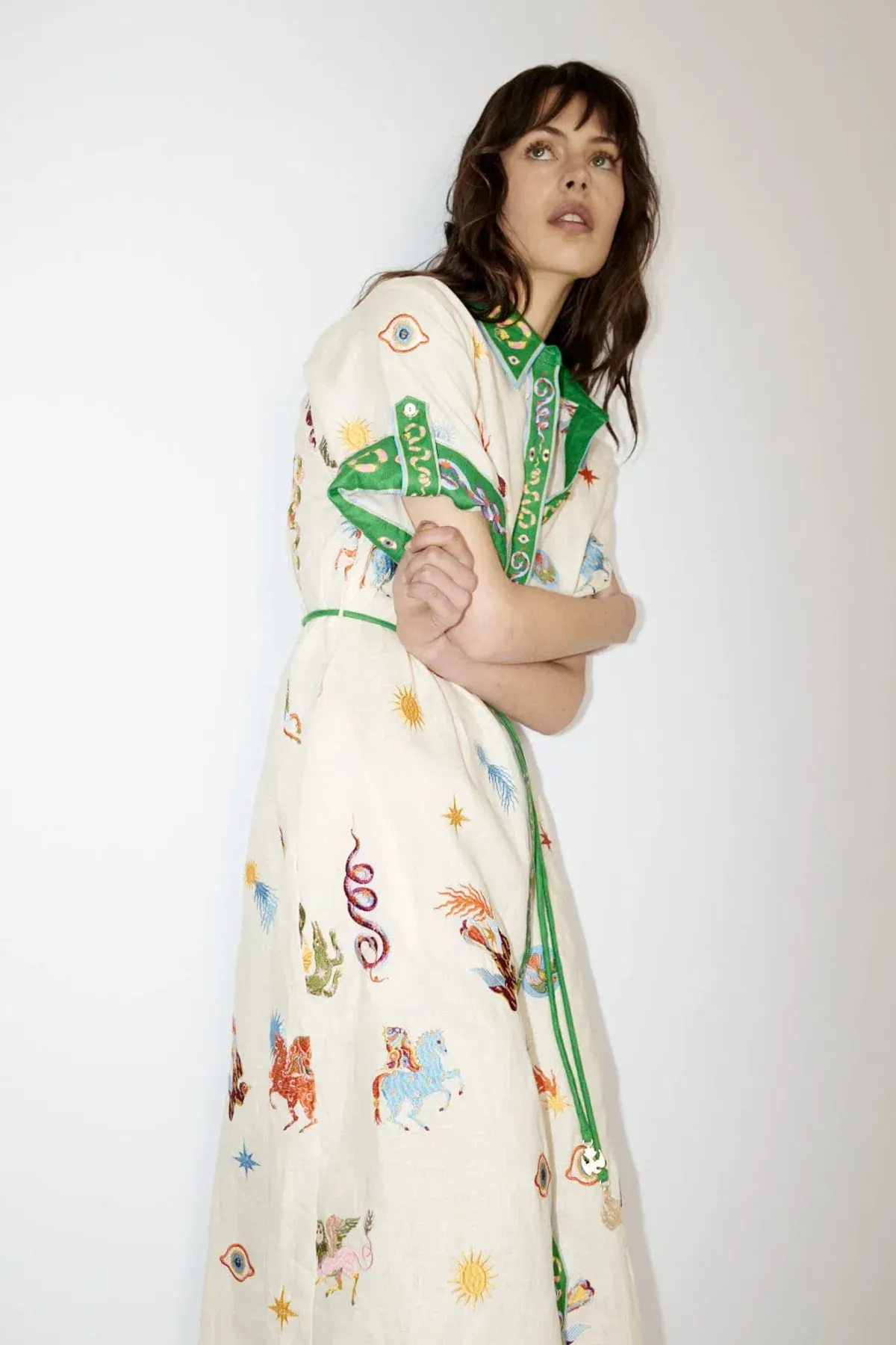 Alemais Seeker Embroidered Shirt Dress Print Size 10 - Image 2