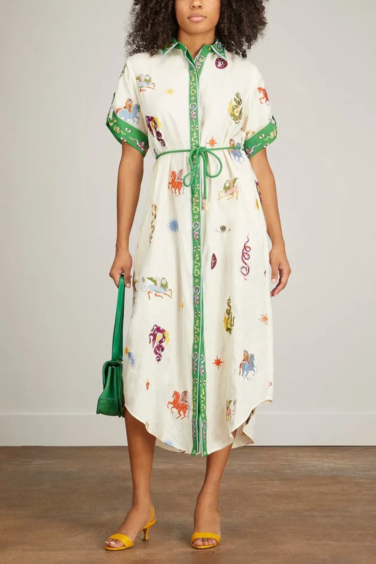 Alemais Seeker Embroidered Shirt Dress Print Size 10 - Image 3