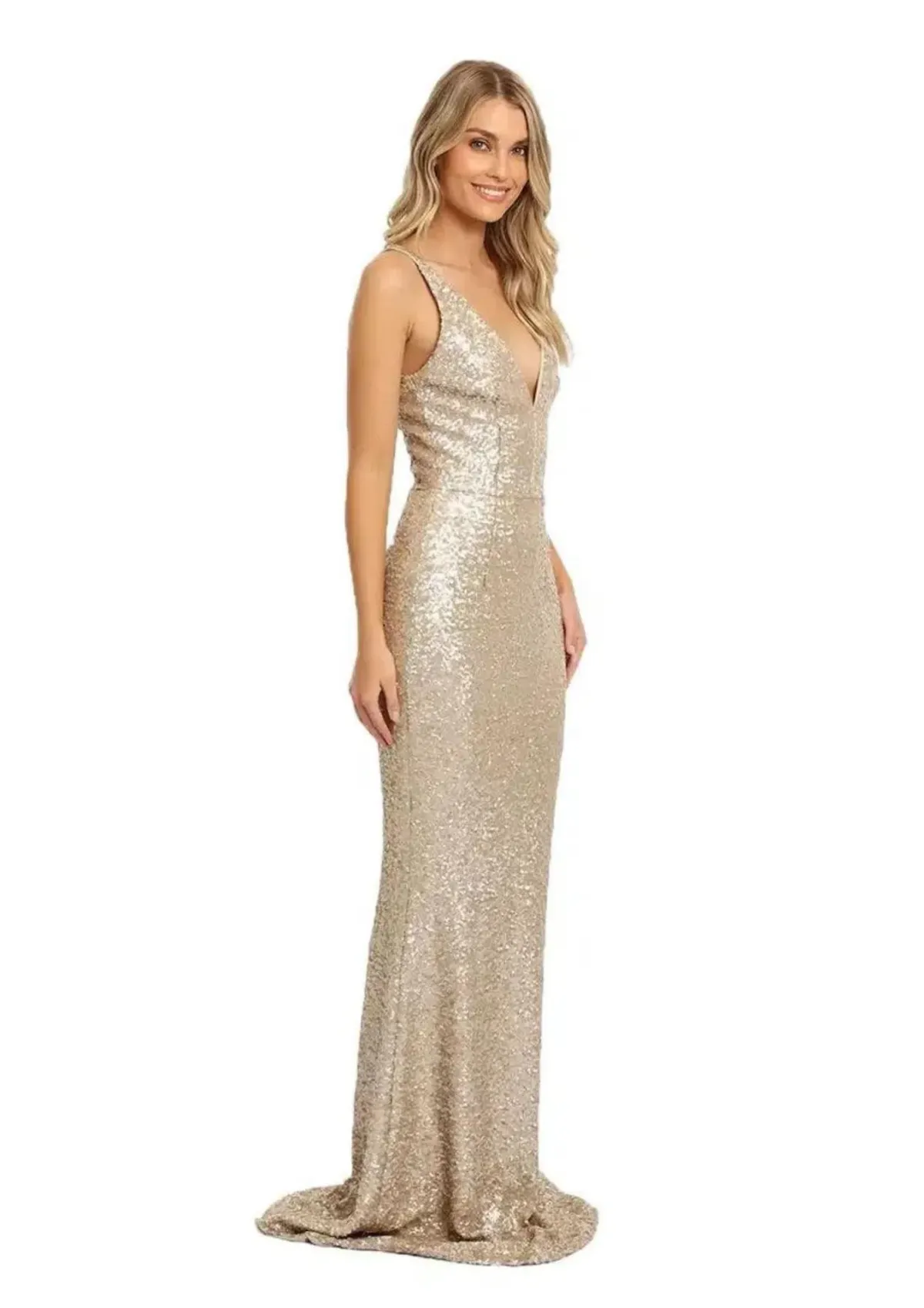 Dress The Population Harlow Gown in Ivory Size 6 - Image 1