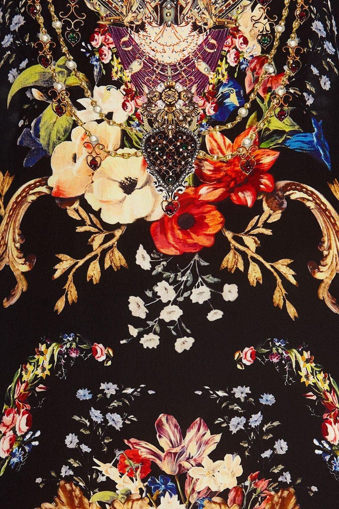 Camilla Friend In Flora Round Neck Kaftan One Size for rent on The Volte - main image